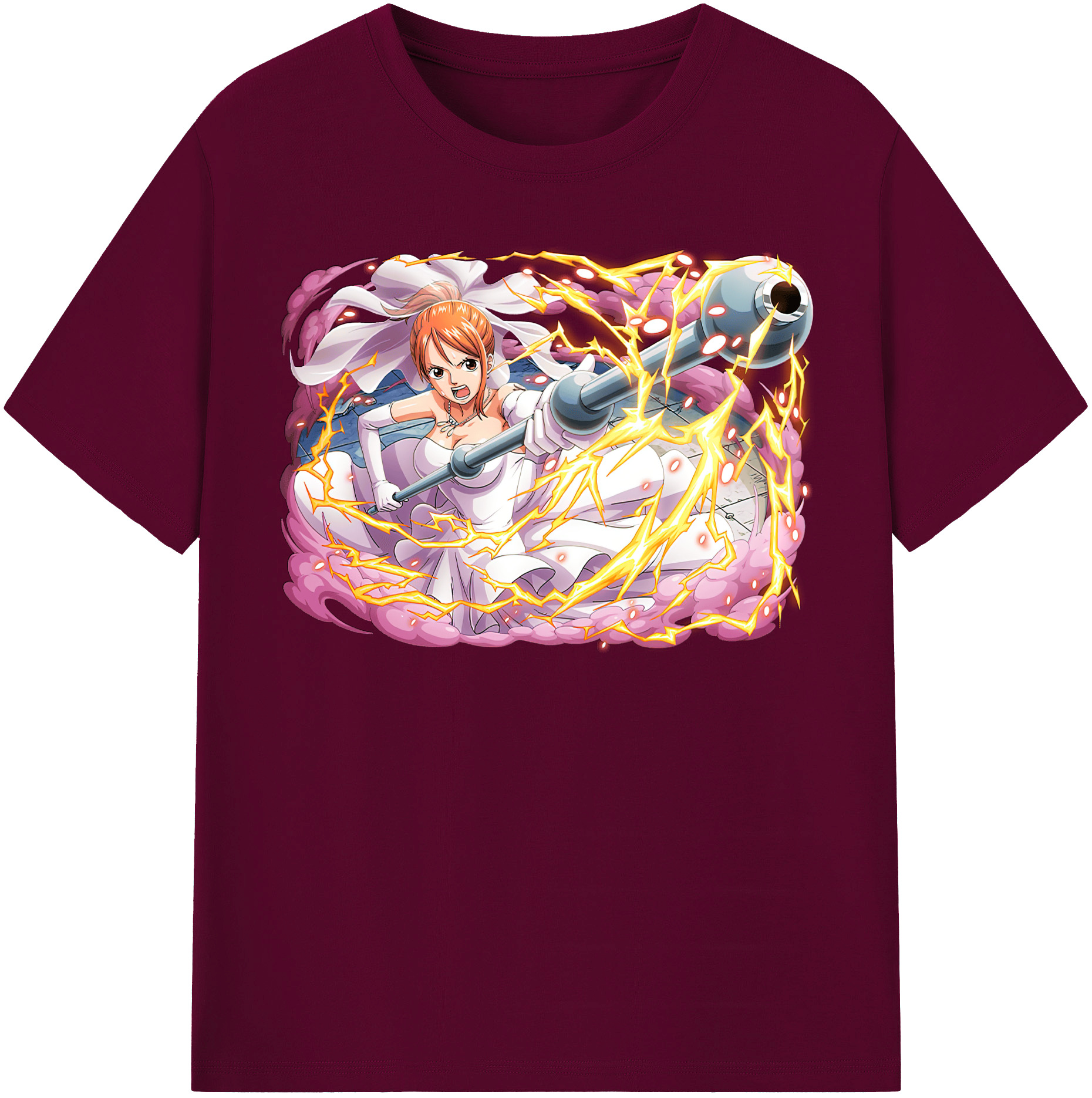 （画像用） ワンピース ナミ ONE PIECE Nami レディースカジュアルプリントTシャツ（綿100％）